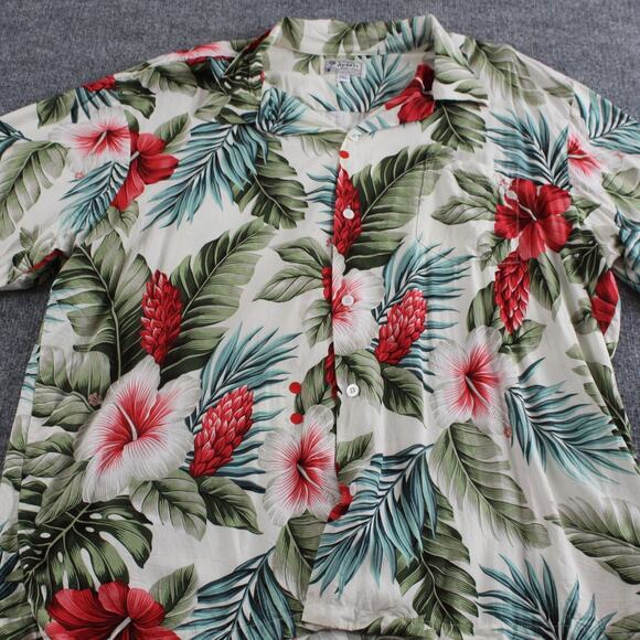 Avanti Shirt Men XXL Hawaiian Button Up Aloha Camp Rayon Hibiscus Floral Tropica - Picture 4 of 10